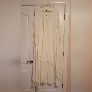 Elegant Cream Long Sleeve Dress